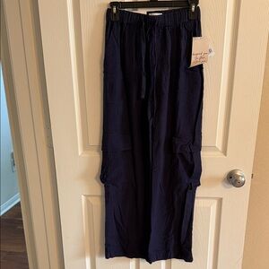 Vanilla Star Navy Wide Leg Pants